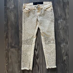 Embellished One Teaspoon tan jeans